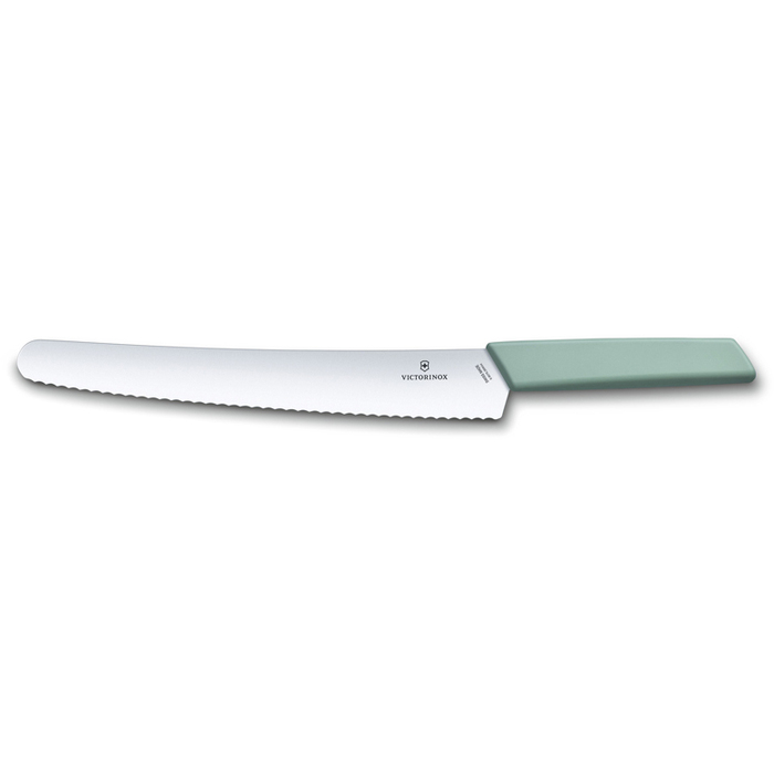 Нож для хлеба и выпечки VICTORINOX Swiss Modern, 26 см, сталь/синтетический материал, аквамариновый для нанесения логотипа