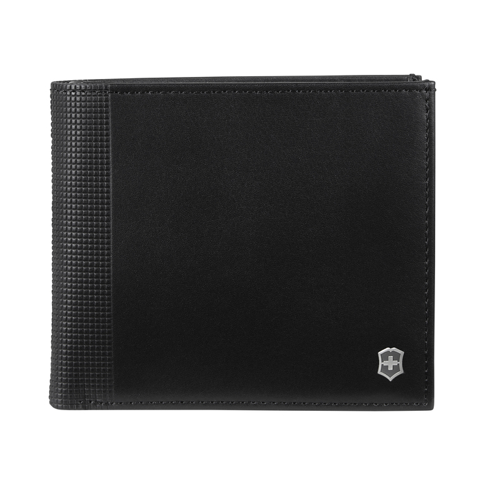 Портмоне VICTORINOX Altius Alox с защитой от сканирования RFID, чёрное, натуральная кожа, 10x2x11 см для нанесения логотипа