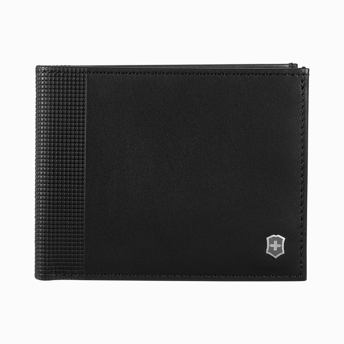 Портмоне VICTORINOX Altius Alox с защитой от сканирования RFID, чёрное, натуральная кожа, 9x1x11 см для нанесения логотипа