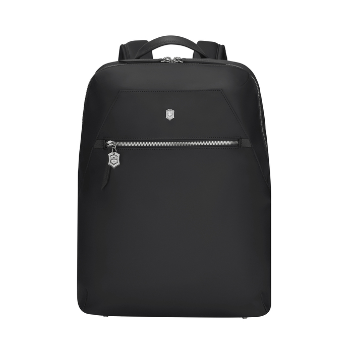 Рюкзак VICTORINOX Victoria Signature Compact Backpack, черный, нейлон/кожа, 30x16x38 см для нанесения логотипа