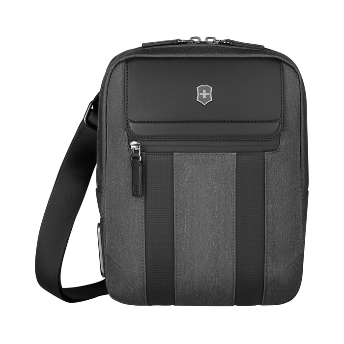 Сумка через плечо VICTORINOX Architecture Urban2 Crossbody Bag,серый, полиэстер/кожа, 9x22x28 см, 6 л для нанесения логотипа