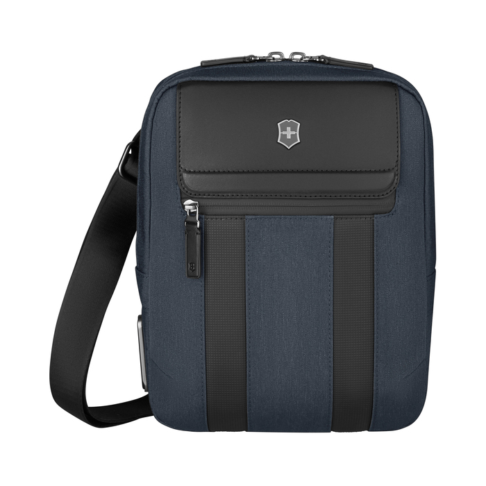 Сумка через плечо VICTORINOX Architecture Urban2 Crossbody Bag,синий, полиэстер/кожа, 9x22x28 см, 6 л для нанесения логотипа