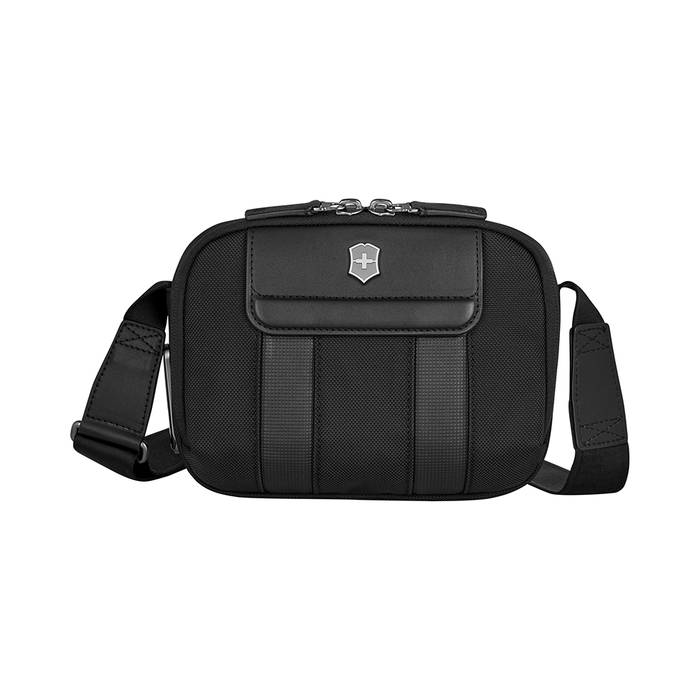 Сумка через плечо компактная VICTORINOX Architecture Urban2 Compact Crossbody Bag, черный, полиэстер/кожа, 22x6x16 см, 2 л для нанесения логотипа