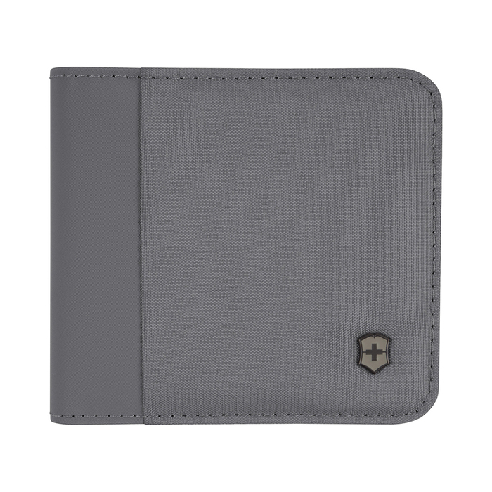 Бумажник VICTORINOX Travel Essentials Bi-Fold Wallet, с защитой от сканирования RFID, серый, полиэстер, 11x2x10 см для нанесения логотипа