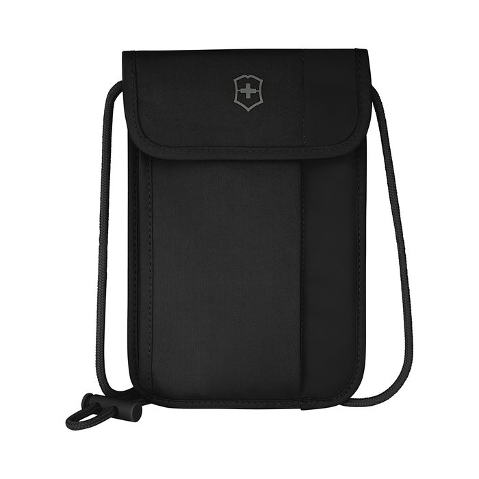 Кошелёк на шею VICTORINOX Travel Essentials Security Neck Pouch, черный, полиэстер, 14х1х22 см для нанесения логотипа