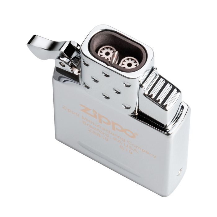 Газовый вставной блок для широкой зажигалки Zippo, двойное турбо пламя, нержавеющая сталь для нанесения логотипа