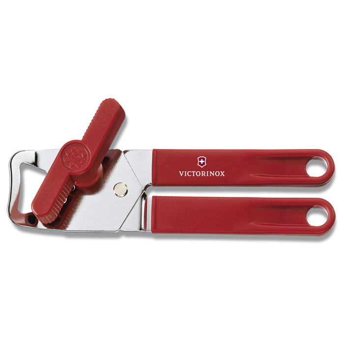Консервный нож VICTORINOX универсальный, сталь/пластик, красный для нанесения логотипа