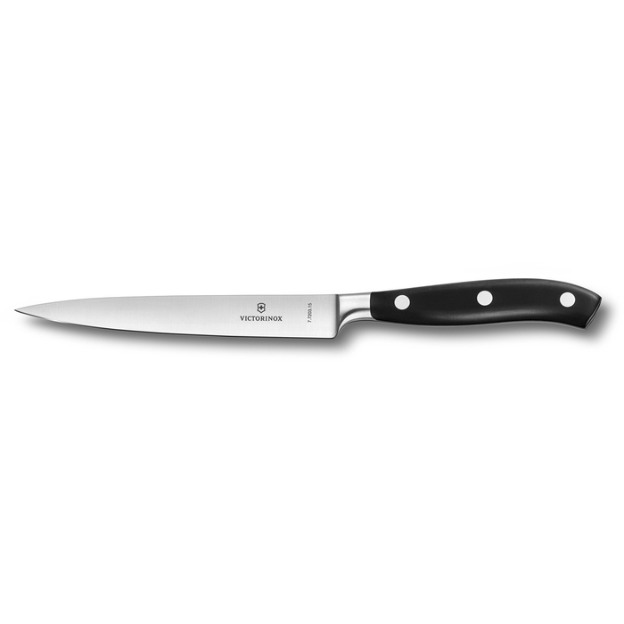 Нож разделочный VICTORINOX Grand Maître, кованый, 15 см, чёрный для нанесения логотипа