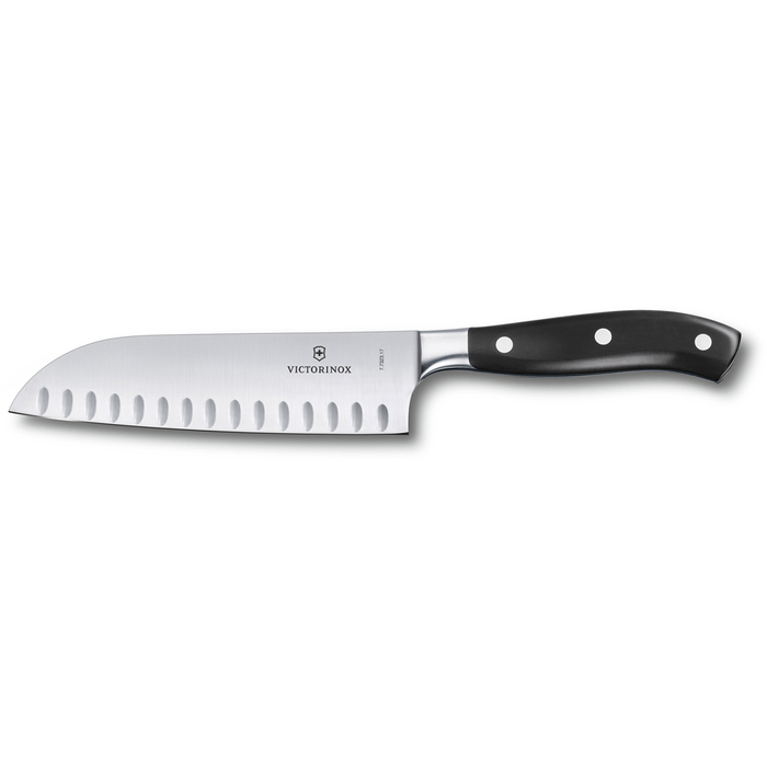Нож сантоку VICTORINOX Grand Maître, кованый, 17 см, чёрный для нанесения логотипа
