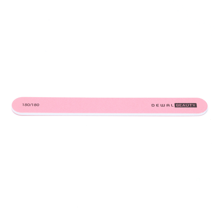 Пилка Dewal Beauty для ногтей, прямая розовая 1,9х17,8 см, 180/180 грит для нанесения логотипа