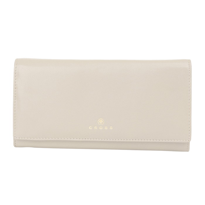 Кошелёк Cross Monaco Ivory, кожа наппа, гладкая, цвет "слоновая кость", 20 x 11 x 2,5 см для нанесения логотипа