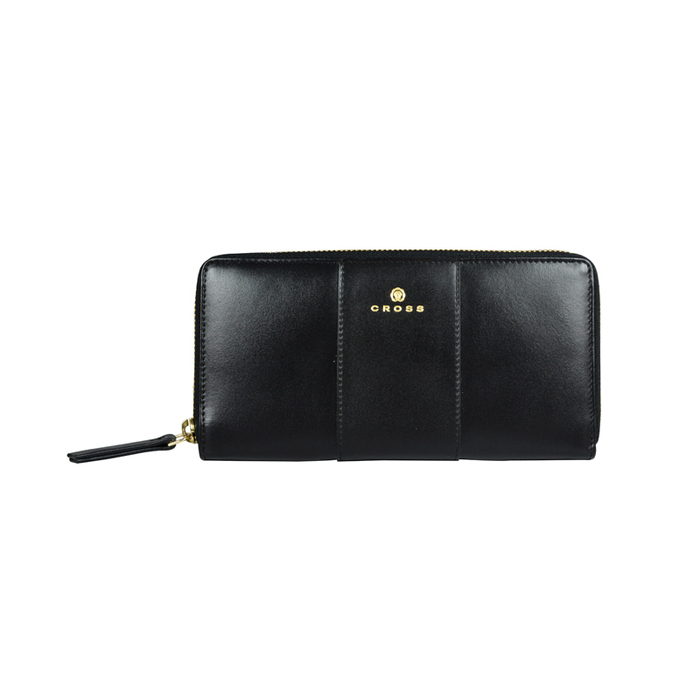 Кошелёк Cross Kelly Wall Black, кожа наппа, гладкая, цвет чёрный, 19,5 x 10,2 x 2 см для нанесения логотипа