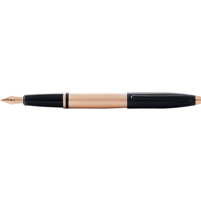 Перьевая ручка CROSS коллекция «КАЛЕ | CALAIS» Brushed Rose Gold Plate and Black Lacquer, перо M для нанесения логотипа