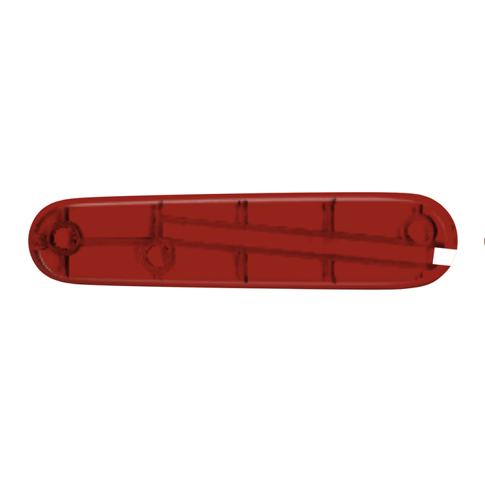 Задняя накладка для ножей VICTORINOX 84 мм, пластиковая, полупрозрачная красная для нанесения логотипа