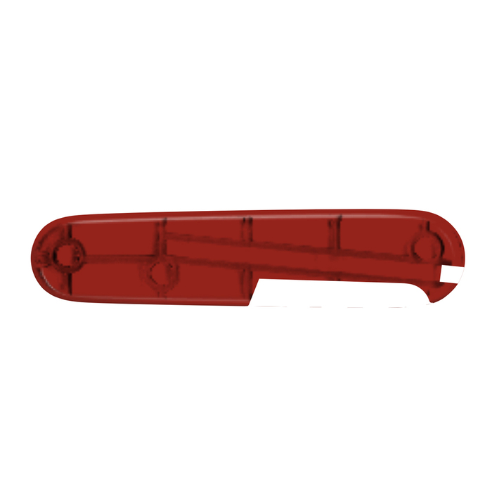 Задняя накладка для ножей VICTORINOX 84 мм, с вырезом под штопор, пластиковая, полупрозрачная красна для нанесения логотипа