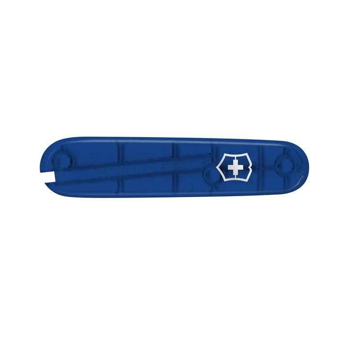 Передняя накладка для ножей VICTORINOX 84 мм, пластиковая, полупрозрачная синяя для нанесения логотипа