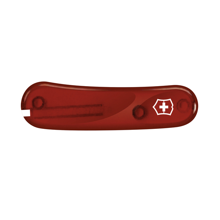 Передняя накладка для ножей VICTORINOX 85 мм, пластиковая, полупрозрачная красная для нанесения логотипа