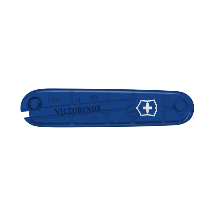 Передняя накладка для ножей VICTORINOX 91 мм, пластиковая, полупрозрачная синяя для нанесения логотипа