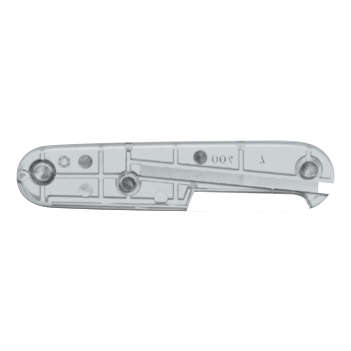 Задняя накладка для ножей VICTORINOX 91 мм, пластиковая, полупрозрачная серебристая для нанесения логотипа
