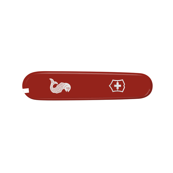 Передняя накладка для ножей VICTORINOX Fisherman и Angler 91 мм, пластиковая, красная для нанесения логотипа