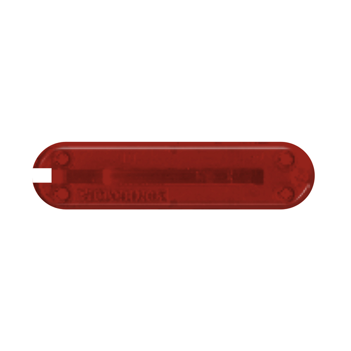 Задняя накладка для ножей VICTORINOX 58 мм, пластиковая, полупрозрачная красная для нанесения логотипа