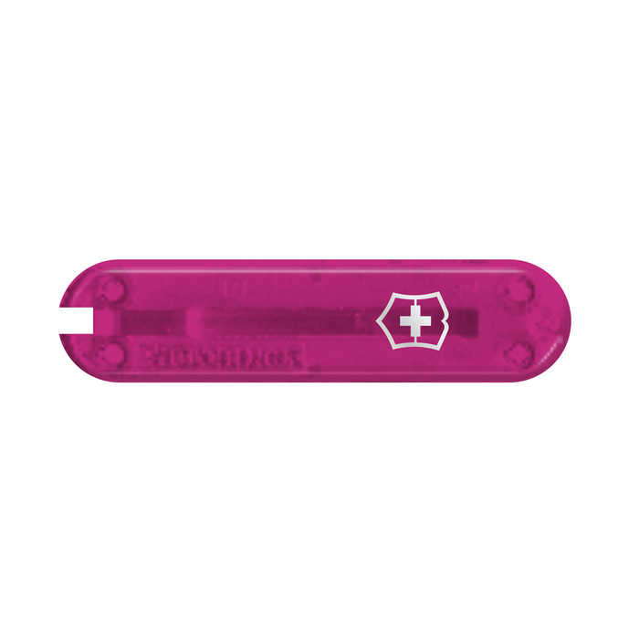 Передняя накладка для ножей VICTORINOX 58 мм, пластиковая, полупрозрачная розовая для нанесения логотипа