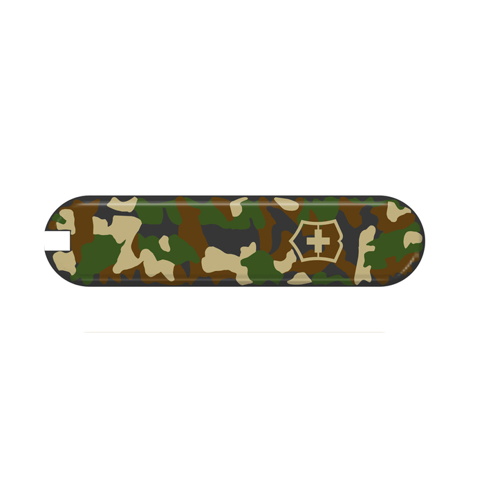 Передняя накладка для ножей VICTORINOX Classic SD (0.6223.94) 58 мм, пластиковая, зелёный камуфляж для нанесения логотипа