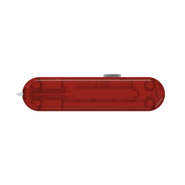 Задняя накладка для ножей VICTORINOX 58 мм, пластиковая, полупрозрачная красная для нанесения логотипа