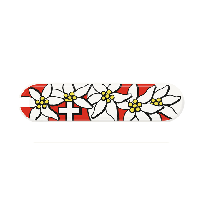 Универсальная накладка для ножей VICTORINOX 65 мм, пластиковая, дизайн Edelweiss для нанесения логотипа