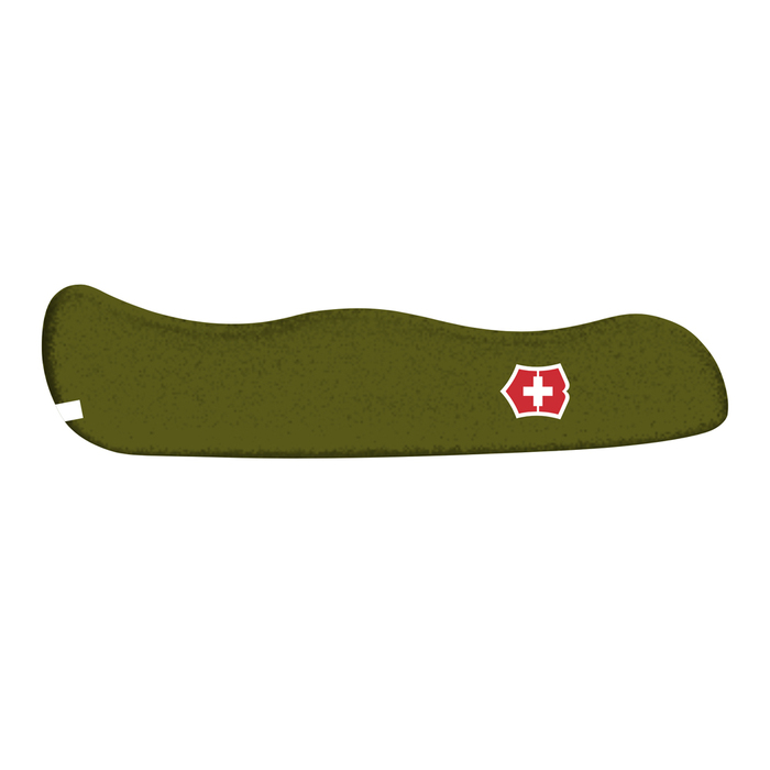 Передняя накладка для ножей VICTORINOX 111 мм, нейлоновая, зелёная для нанесения логотипа