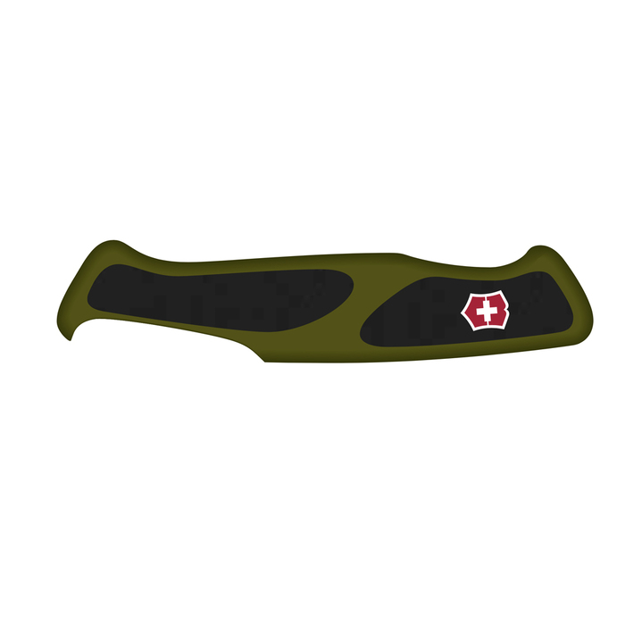 Передняя накладка для ножей VICTORINOX 130 мм, нейлоновая, зелёно-чёрная для нанесения логотипа