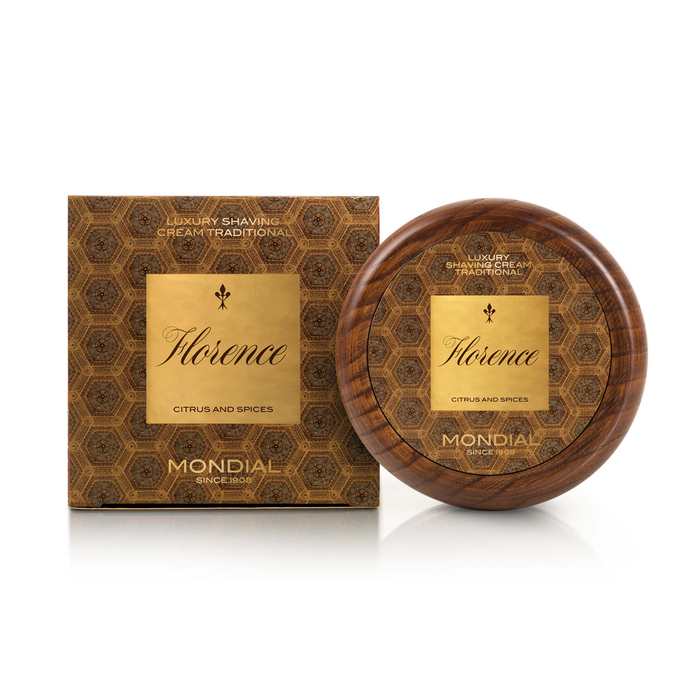 Крем для бритья в деревянной чаше MONDIAL FLORENCE LUXURY SHAVING CREAM TRADITIONAL, 140 мл для нанесения логотипа