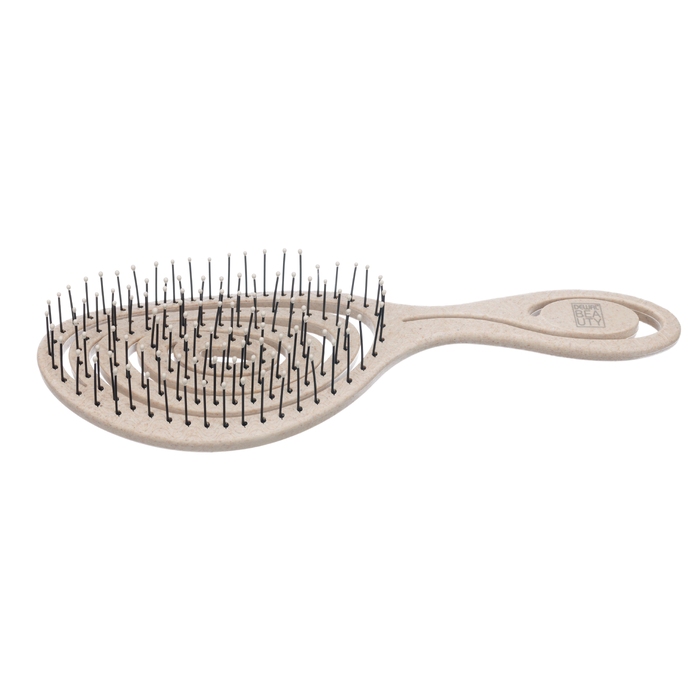 Щетка Dewal Beauty серия "Friendly", продувная, с нейлоновым штифтом, форма улитка, цвет бежевый для нанесения логотипа