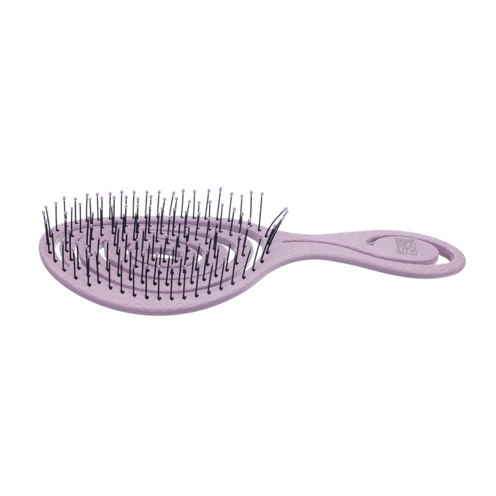 Щетка Dewal Beauty серия "Friendly", продувная, с нейлоновым штифтом, форма улитка, розовая для нанесения логотипа