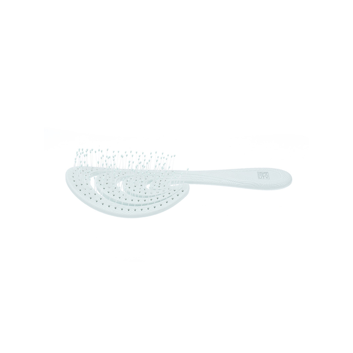 Щетка Dewal Beauty серия "Ocean wave", продувная, с нейлоновым штифтом, форма волна, светло-голубая для нанесения логотипа
