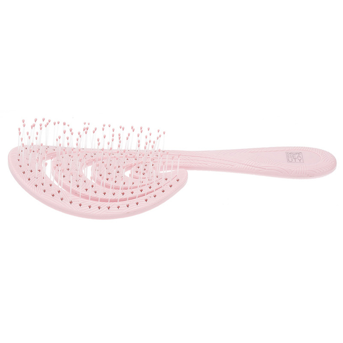 Щетка Dewal Beauty серия "Ocean wave", продувная, с нейлоновым штифтом, форма волна, розовая для нанесения логотипа