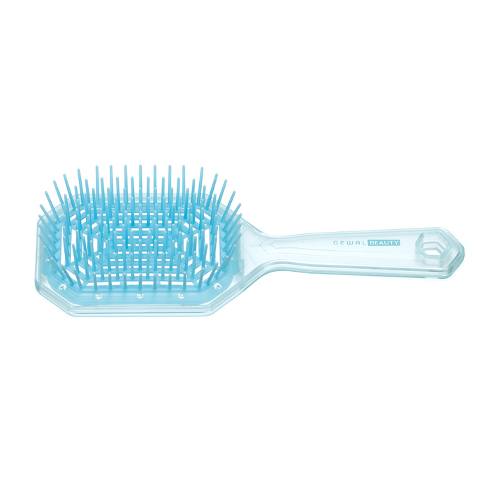 Щетка Dewal Beauty серия "Айсберг", продувная, с силиконовым штифтом, форма прямоугольная, бирюзовая для нанесения логотипа