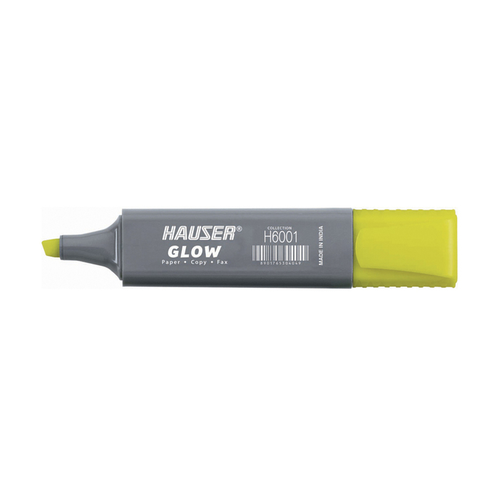 Текстовыделитель Hauser Glow, цвет желтый для нанесения логотипа