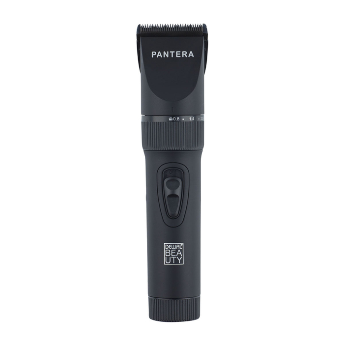 Машинка для стрижки волос DEWAL BEAUTY Pantera Black, черная, 0.8 - 2.0мм для нанесения логотипа