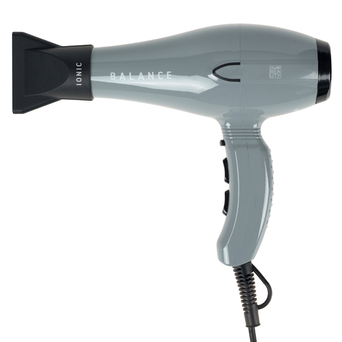 Фен DEWAL BEAUTY Balance Grey, серый, 2200 Вт, ионизация, 1 насадка для нанесения логотипа