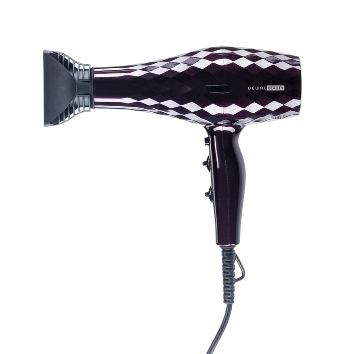 Фен DEWAL BEAUTY Diamond Purple, фиолетовый, 2200 Вт, 1 насадка для нанесения логотипа