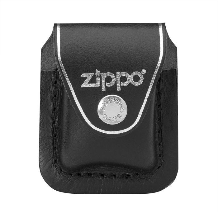 Чехол Zippo для зажигалки из натуральной кожи с клипом, черный, 57х30x75 мм для нанесения логотипа