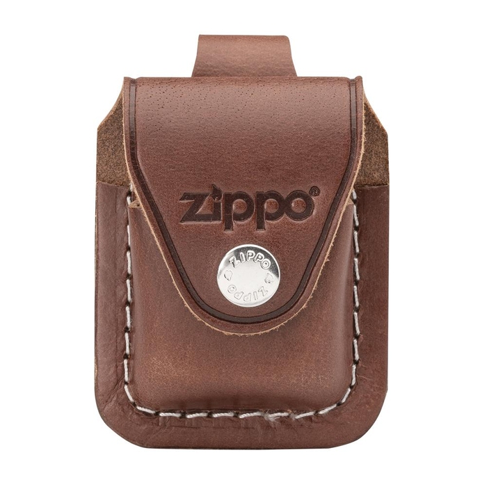 Чехол ZIPPO для широкой зажигалки, кожа, с кожаным фиксатором на ремень, коричневый, 57x30x75 мм для нанесения логотипа
