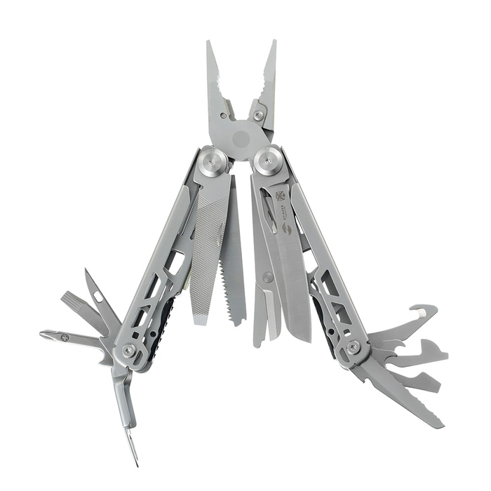 Мультитул Stinger, 110 х 22 мм, 22 функции, сталь, серебристый, в картонной коробке, в комплекте нейлоновый чехол для нанесения логотипа