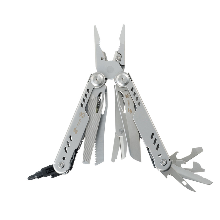 Мультитул Stinger, 110 х 27 мм, 23 функции, сталь, серебристый, в картонной коробке, в комплекте нейлоновый чехол для нанесения логотипа