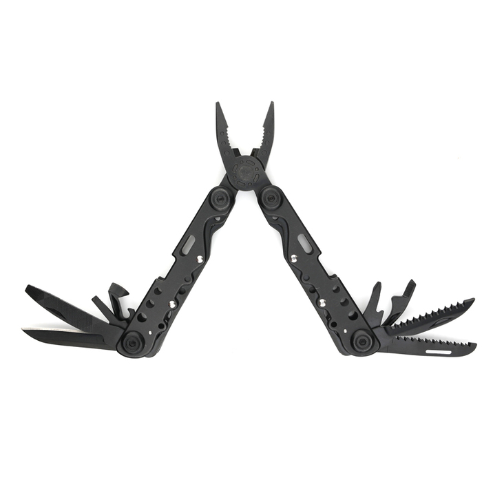 Мультитул Stinger, 105x40 мм, 13 функций, сталь, чёрный, в комплекте нейлоновый чехол для нанесения логотипа