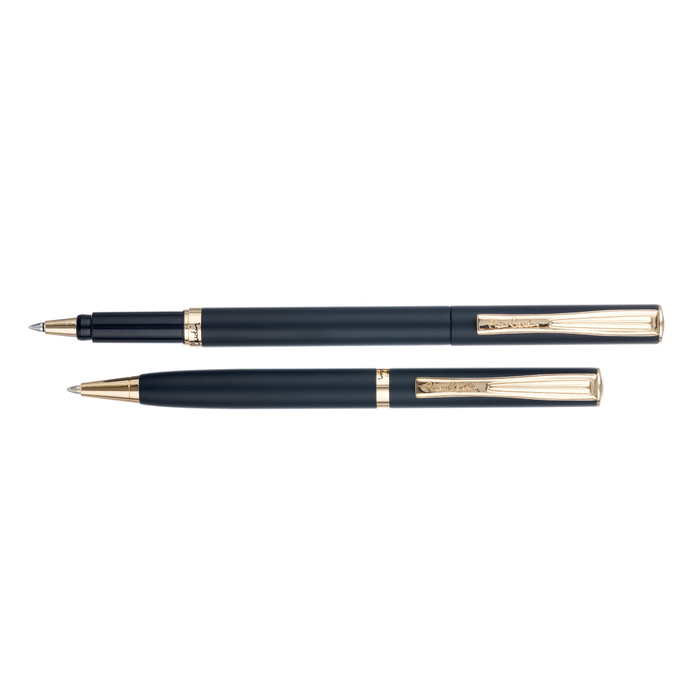 Набор Pierre Cardin коллекция «ПАРА | PEN&PEN»: ручка шариковая+роллер. Цвет - черный. Упаковка Е или E-1 для нанесения логотипа