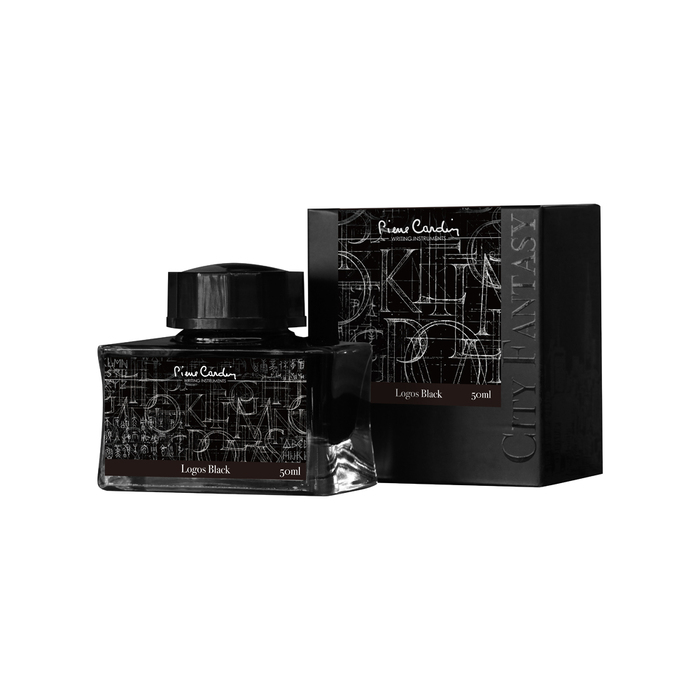 Флакон чернил Pierre Cardin 50мл, коллекция «ГОРОДСКАЯ ФАНТАЗИЯ | CITY FANTASY» цвет Logos Black (Черный) для нанесения логотипа