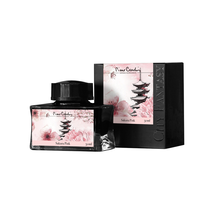 Флакон чернил Pierre Cardin 50мл, коллекция «ГОРОДСКАЯ ФАНТАЗИЯ | CITY FANTASY» цвет Sakura Pink (Розовая Сакура) для нанесения логотипа