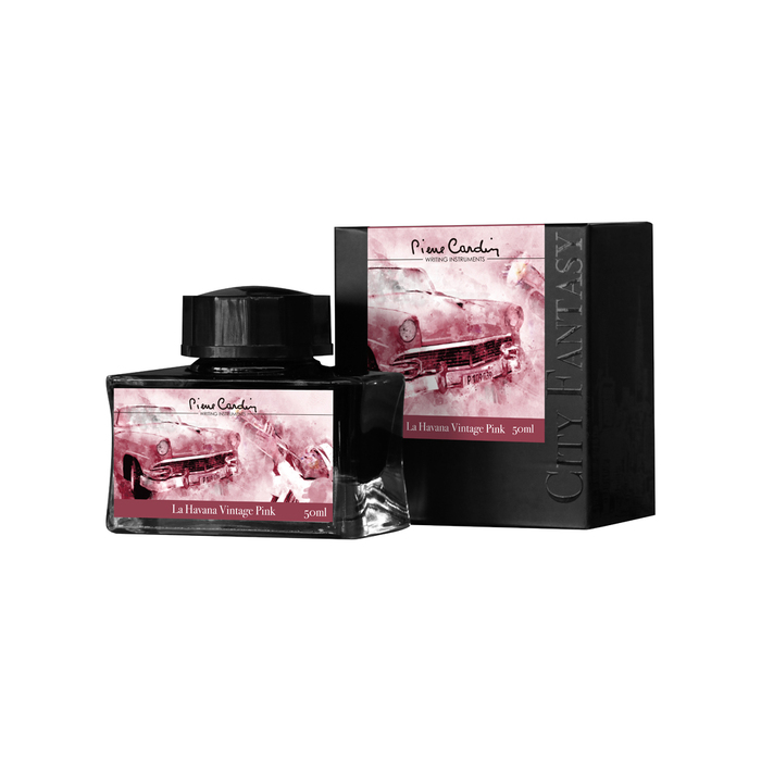 Флакон чернил Pierre Cardin 50мл, коллекция «ГОРОДСКАЯ ФАНТАЗИЯ | CITY FANTASY» цвет La Havana Vintage Pink (Розовая Гавана) для нанесения логотипа